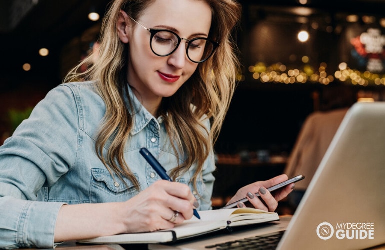 Woman getting Anthropology PhD degree online