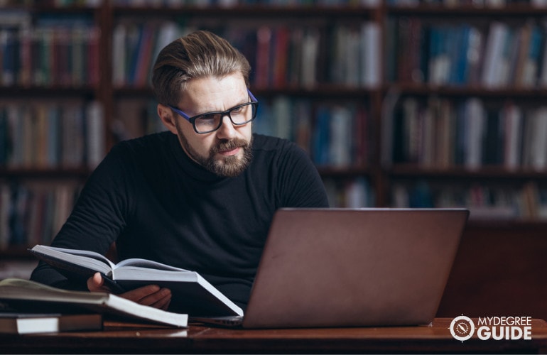 Man getting his PhD degree in Anthropology online