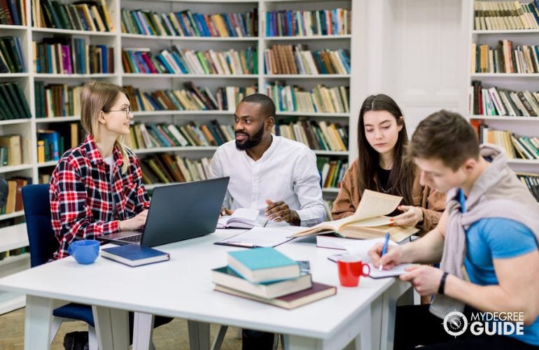 students taking Physical Therapy Aide Certification in group study