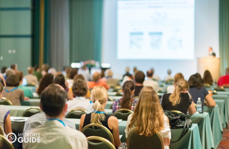 addiction counselors attending a conference