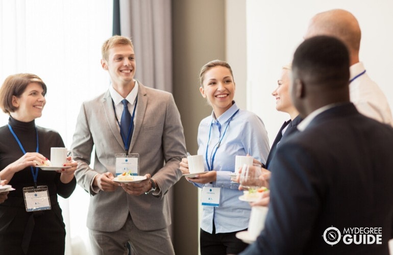 professionals meeting at a seminar