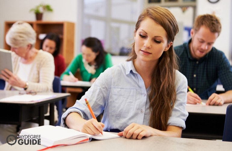 phd in psychology students taking an exam