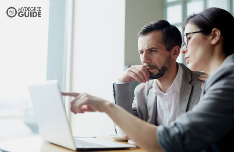 policy analysts working together in a laptop