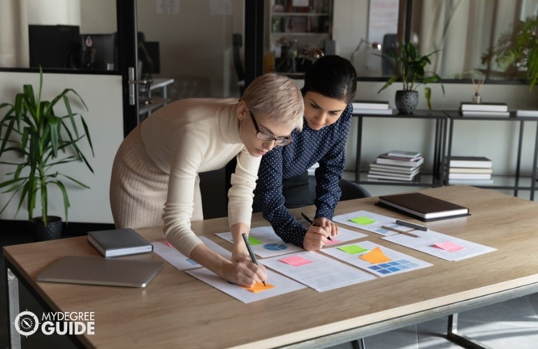 Advertising Manager and assistant working on a project