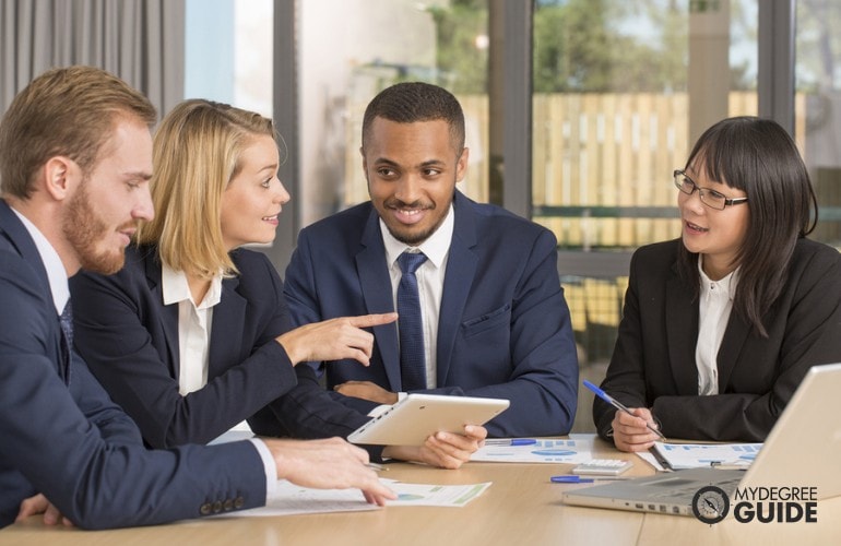 Public Relations or Fundraising Managers in a meeting