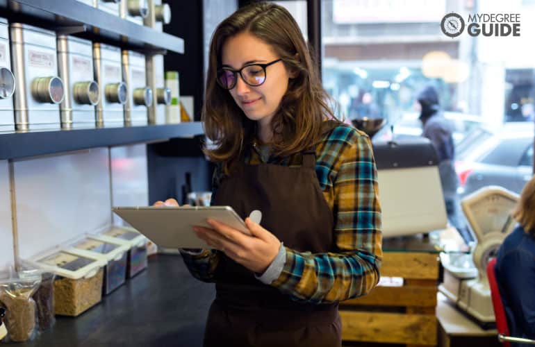 Sales Manager checking inventory