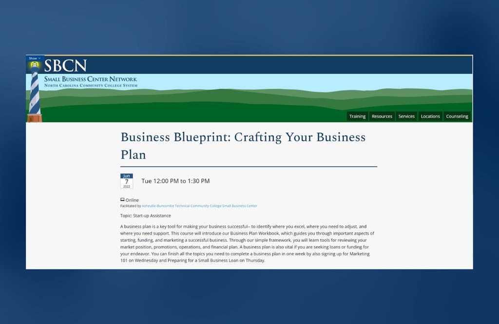 SmallBizU Crafting a Business Plan