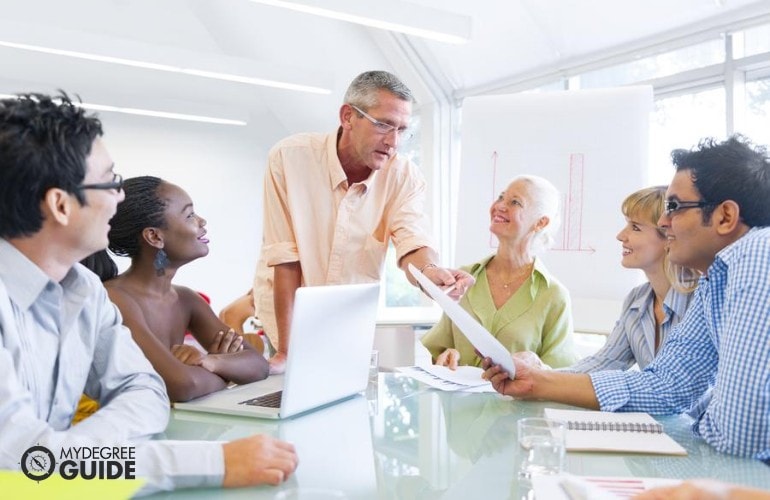 social workers having a meeting in an office