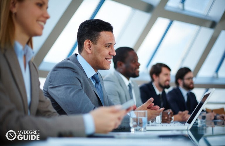 business people attending a cultural seminar