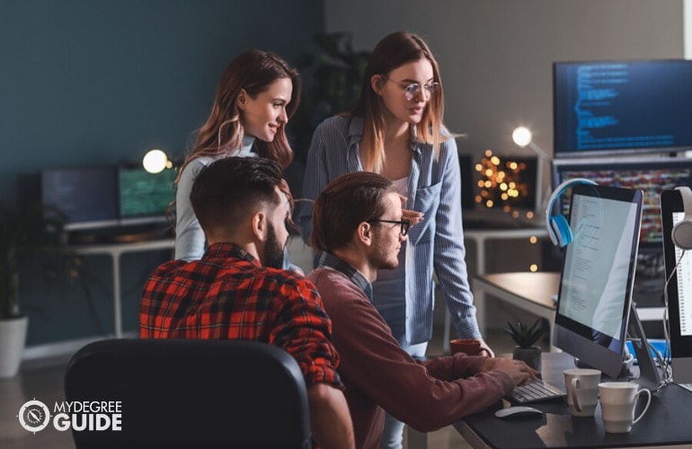 team of software developers collaborating on a project