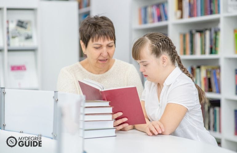 special education child reading book