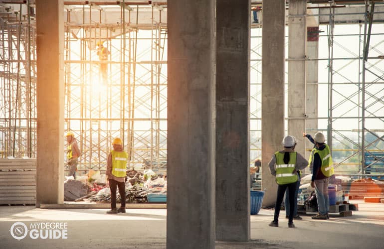 Structural Engineers working in a construction