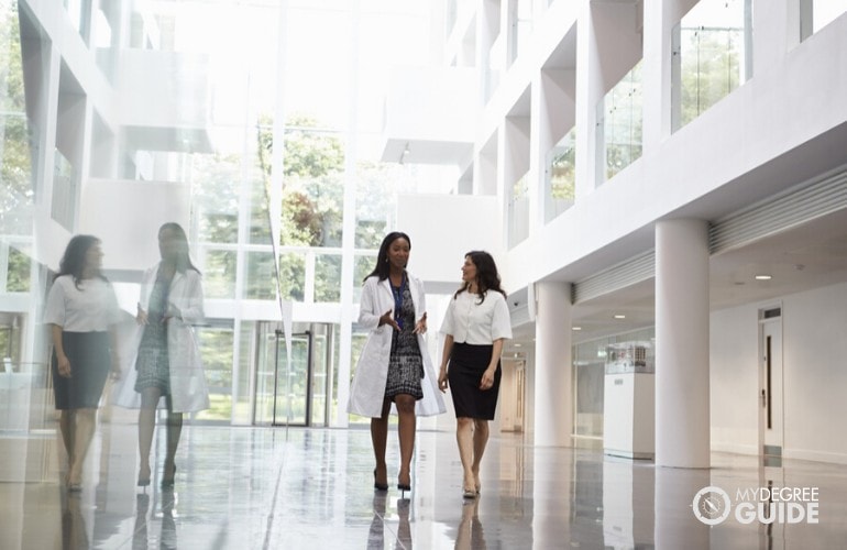 professionals in the lobby of a treatment center