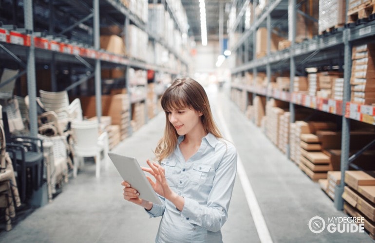 supply chain manager checking the supplies