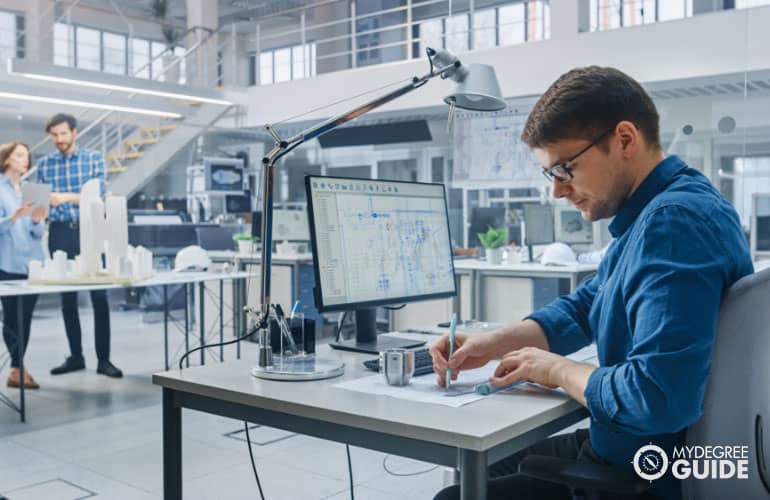 employee working in an office