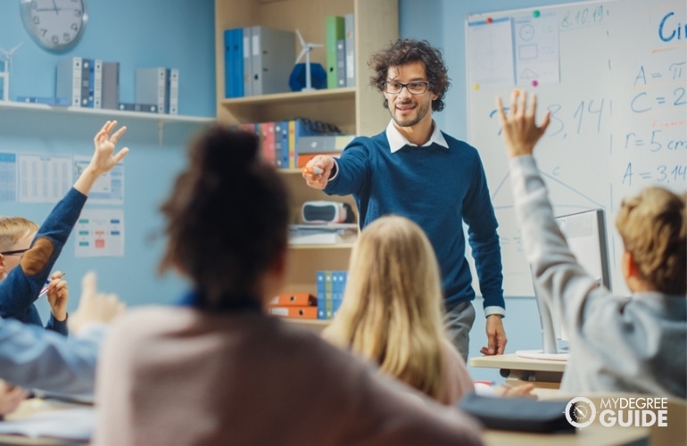 elementary teacher in class