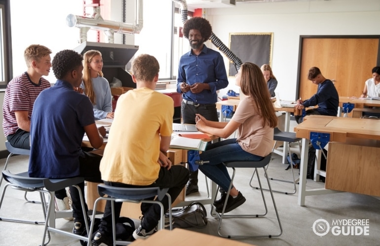 high school teacher teaching science