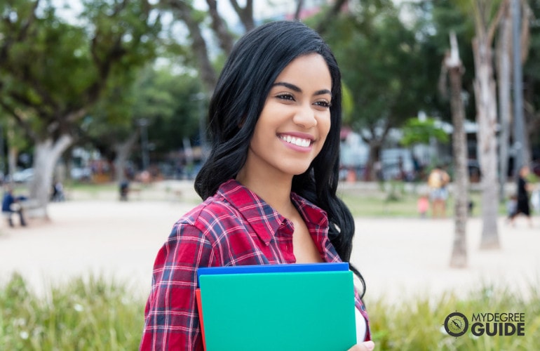 female students texting