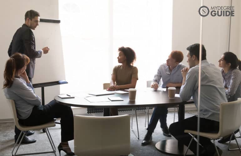 company meeting in the office