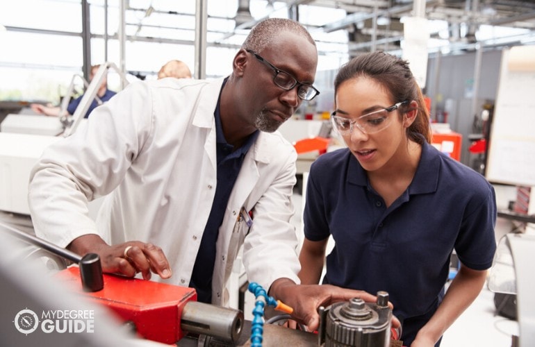 Industrial Engineer working in a manufacturing plant