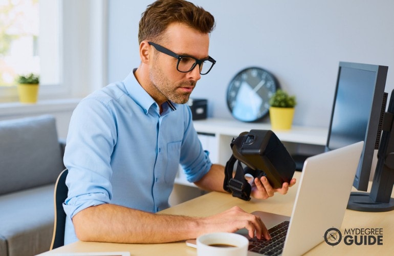 Game Designer working in his office