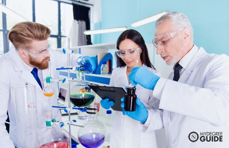 Chemical Engineers working in the lab