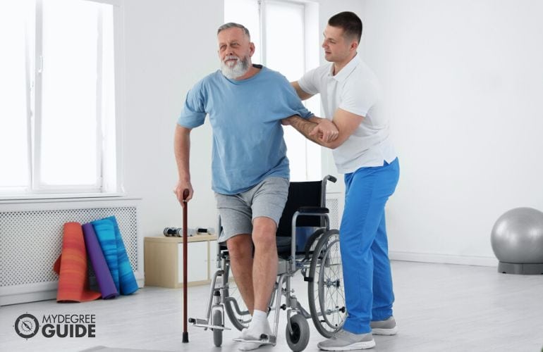 Occupational Therapist in a session with an elderly patient