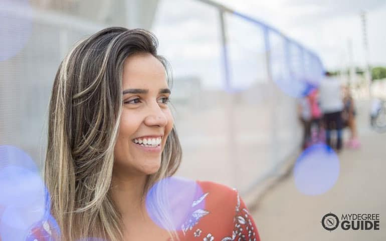 young woman smiling